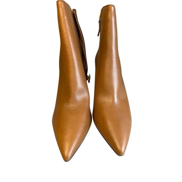 J.Crew $228 Pointed Toe Ankle Boots in Leather Deep Caramel Size 12 BT913 - Picture 4 of 6
